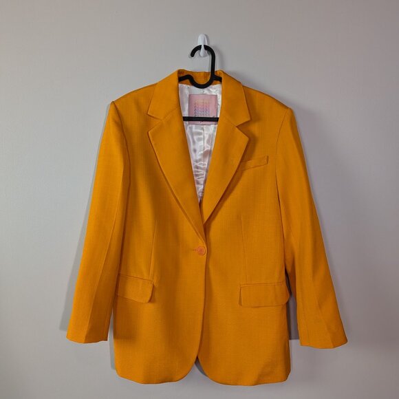 SANDRO Paris Bright Orange Blazer Size 36 Small - Picture 3 of 5